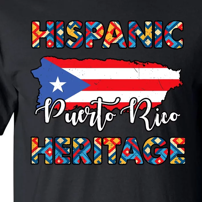 Hispanic Heritage Month Puerto Rico Rican Flag Boricua Tall T-Shirt