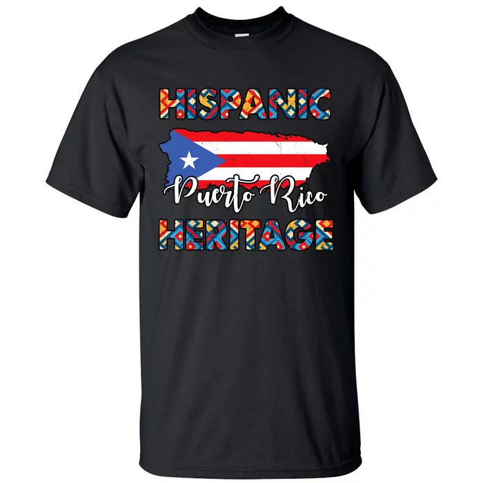 Hispanic Heritage Month Puerto Rico Rican Flag Boricua Tall T-Shirt