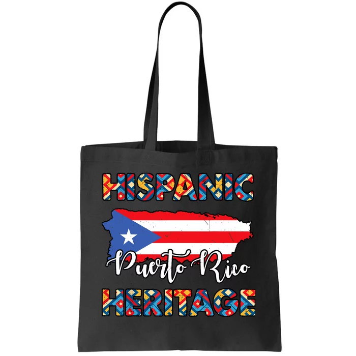 Hispanic Heritage Month Puerto Rico Rican Flag Boricua Tote Bag