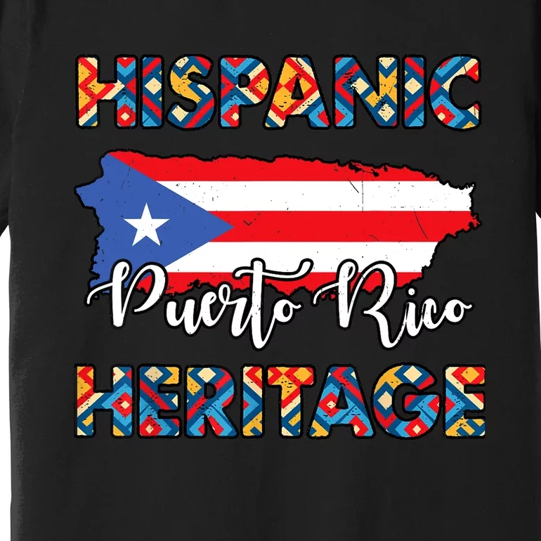 Hispanic Heritage Month Puerto Rico Rican Flag Boricua Premium T-Shirt