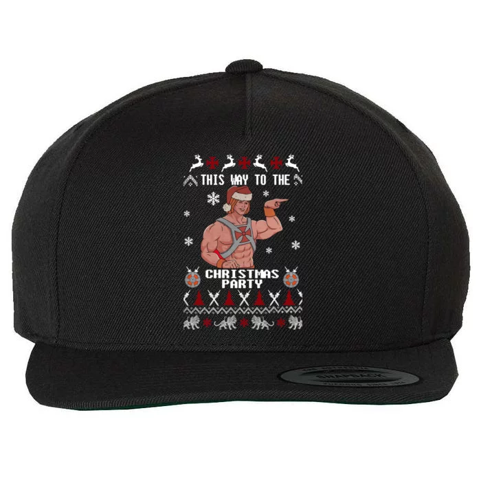 HD He Man This Way To The Christmas Party Ugly Wool Snapback Cap