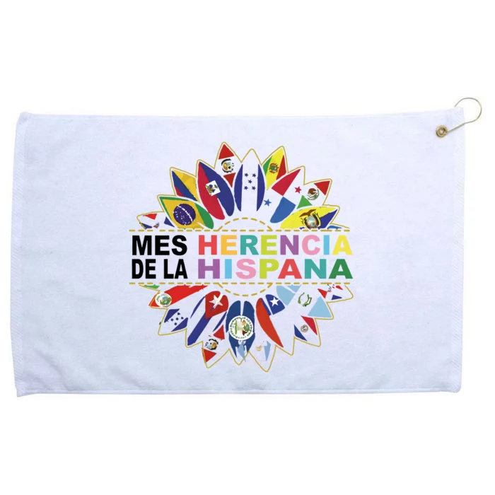 Hispanic Heritage Month Mes Nacional De La Herencia Hispana Grommeted Golf Towel