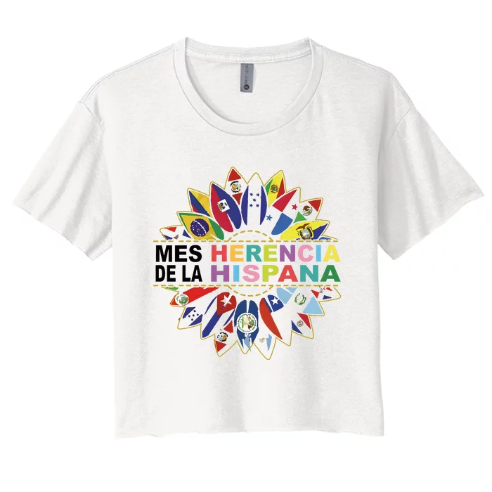 Hispanic Heritage Month Mes Nacional De La Herencia Hispana Women's Crop Top Tee