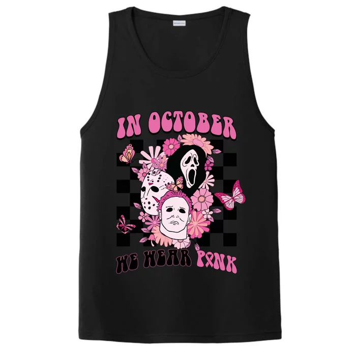 Halloween Horror Movie Characters Breast Cancer Performance Tank