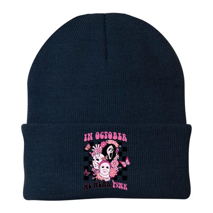 Halloween Horror Movie Characters Breast Cancer Knit Cap Winter Beanie