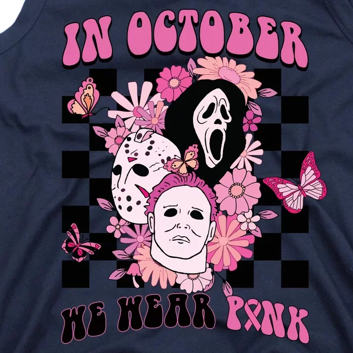 Halloween Horror Movie Characters Breast Cancer Tank Top