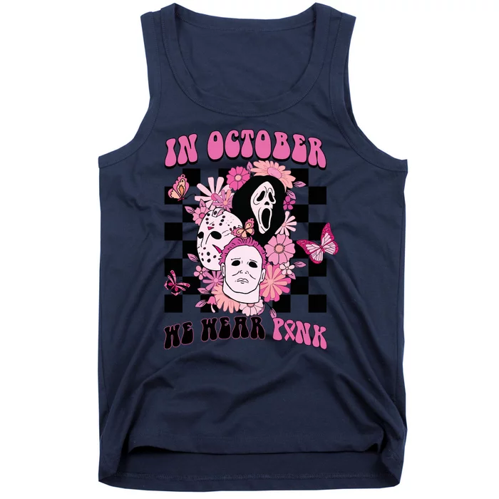 Halloween Horror Movie Characters Breast Cancer Tank Top