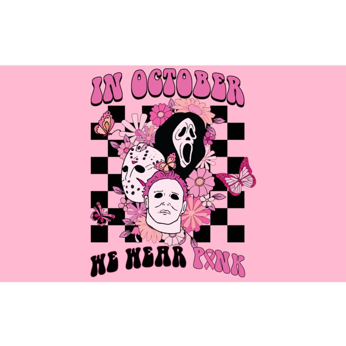 Halloween Horror Movie Characters Breast Cancer Bumper Sticker