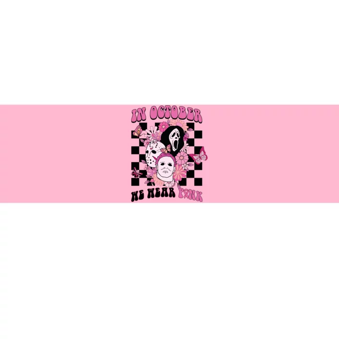 Halloween Horror Movie Characters Breast Cancer Bumper Sticker