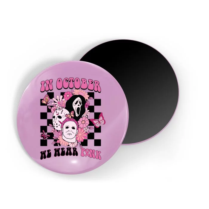 Halloween Horror Movie Characters Breast Cancer Magnet