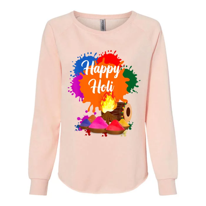 Happy Holi Men Women Family Cool Holi Festival Outfit Womens California Wash Sweatshirt