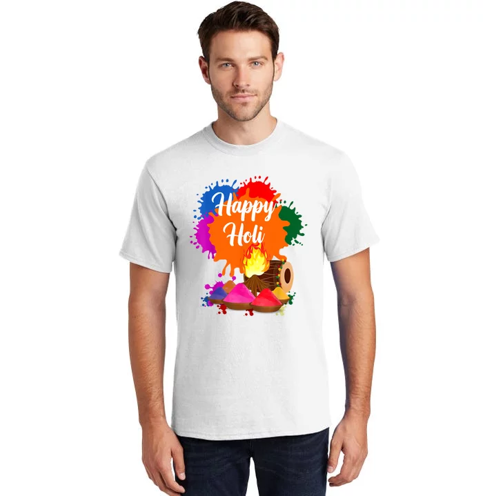 Happy Holi Men Women Family Cool Holi Festival Outfit Tall T-Shirt