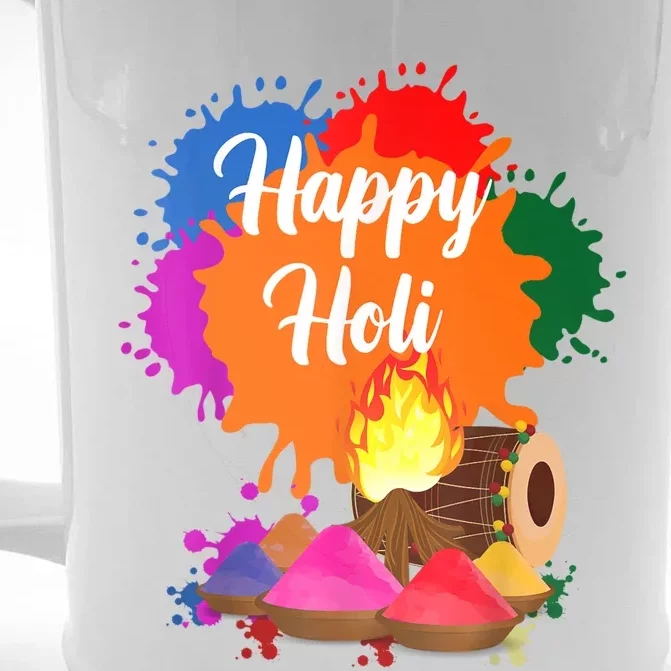 Happy Holi Men Women Family Cool Holi Festival Outfit Front & Back Beer Stein