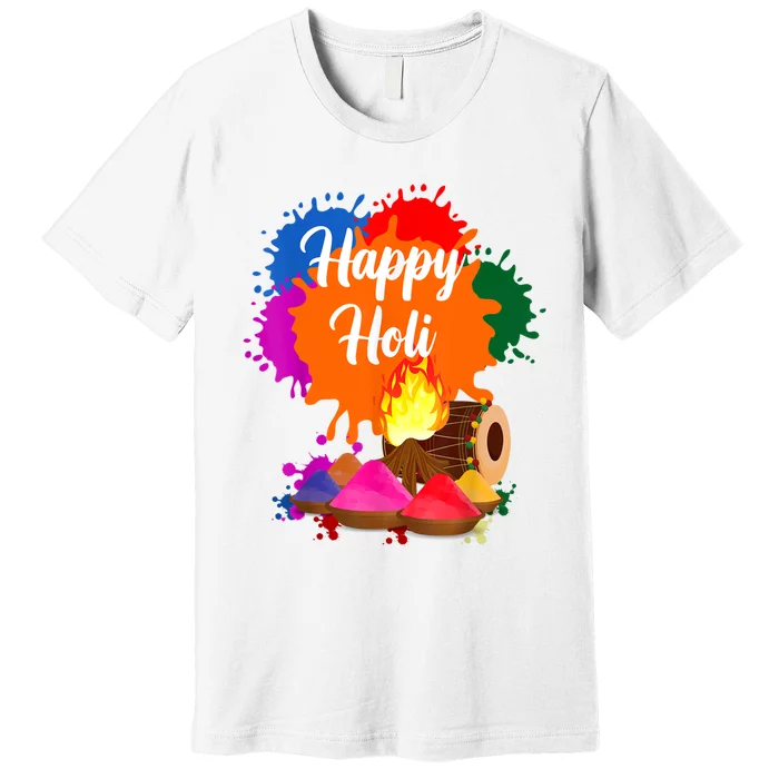 Happy Holi Men Women Family Cool Holi Festival Outfit Premium T-Shirt