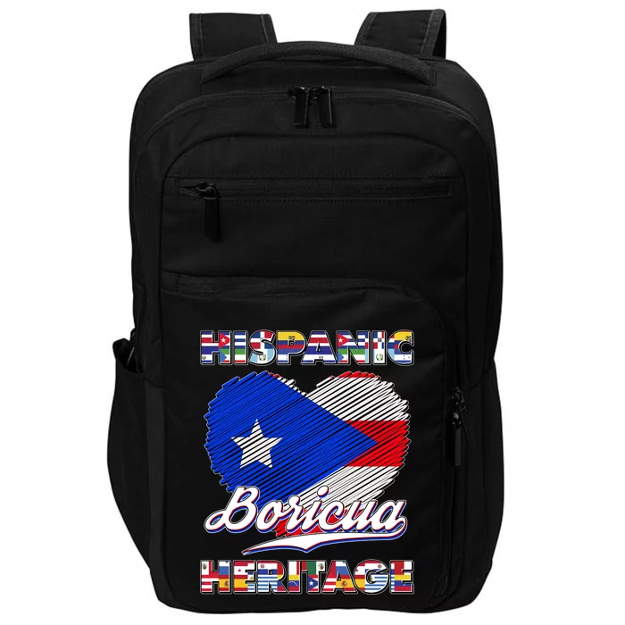 Hispanic Heritage Month Boricua Puerto Rico Flag Impact Tech Backpack