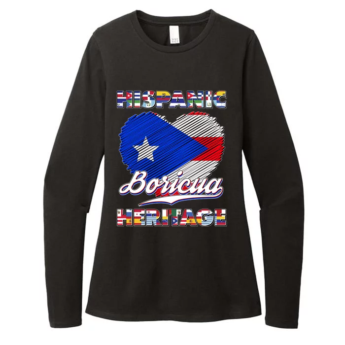 Hispanic Heritage Month Boricua Puerto Rico Flag Womens CVC Long Sleeve Shirt