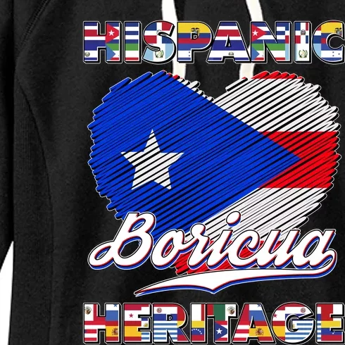 Hispanic Heritage Month Boricua Puerto Rico Flag Women's Fleece Hoodie