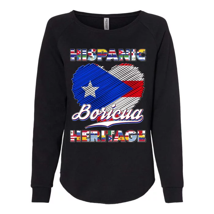 Hispanic Heritage Month Boricua Puerto Rico Flag Womens California Wash Sweatshirt