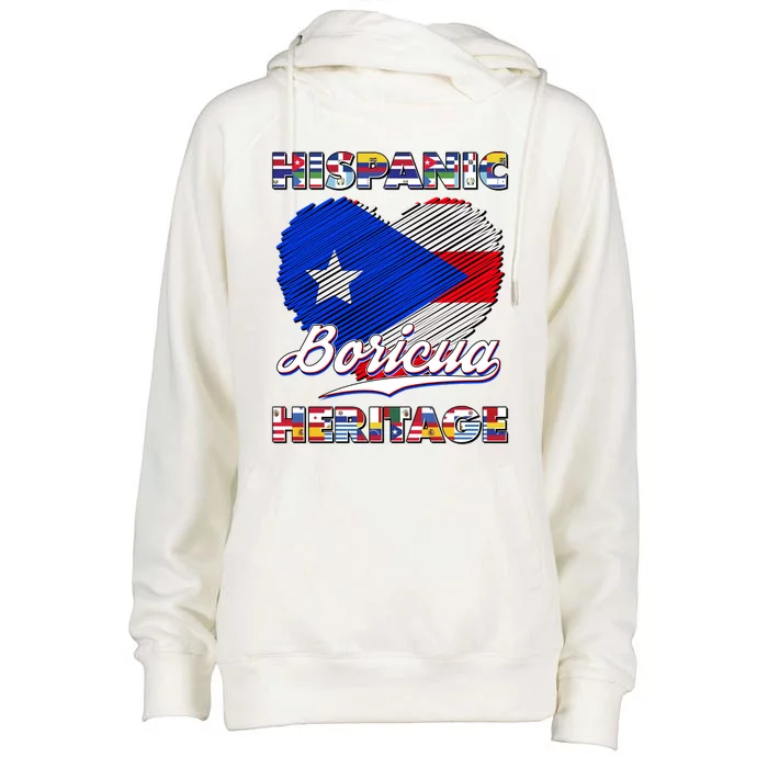 Hispanic Heritage Month Boricua Puerto Rico Flag Womens Funnel Neck Pullover Hood