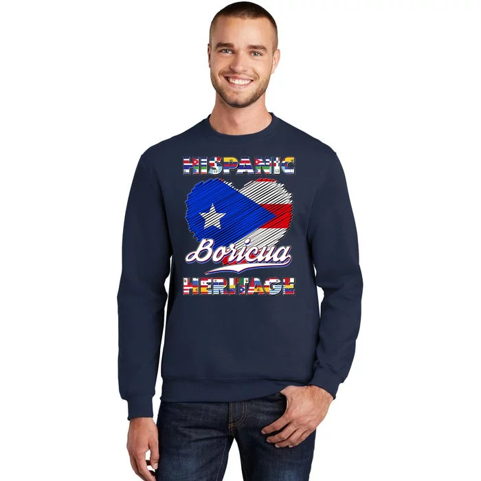 Hispanic Heritage Month Boricua Puerto Rico Flag Tall Sweatshirt