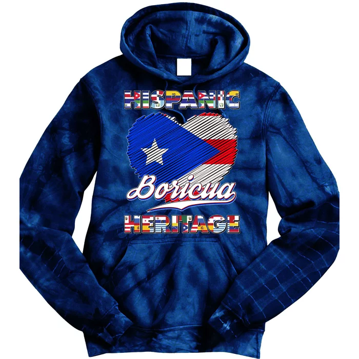 Hispanic Heritage Month Boricua Puerto Rico Flag Tie Dye Hoodie