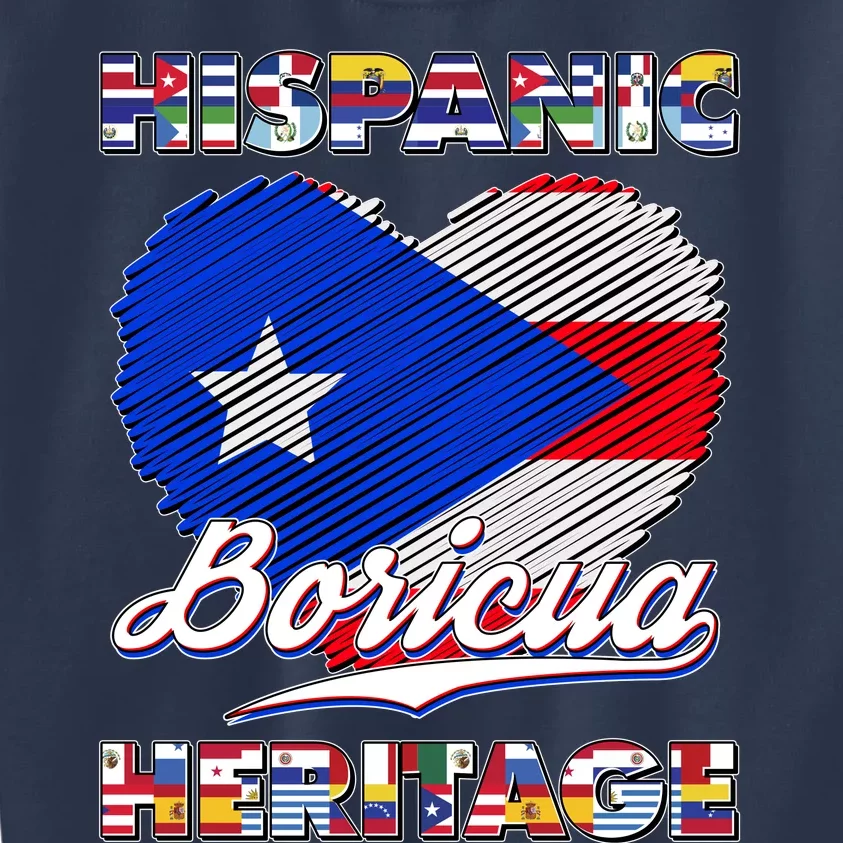 Hispanic Heritage Month Boricua Puerto Rico Flag Kids Sweatshirt