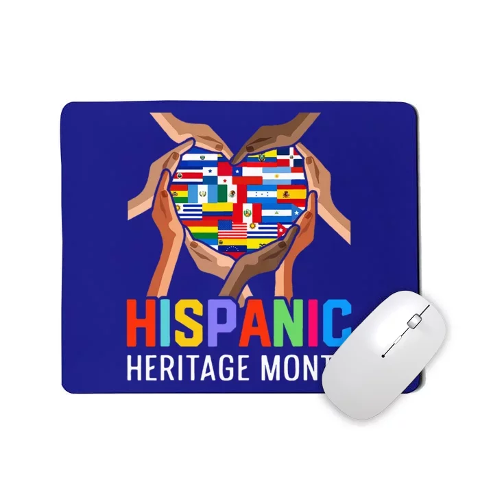 Hispanic Heritage Month All Countries Heart Hands Mousepad