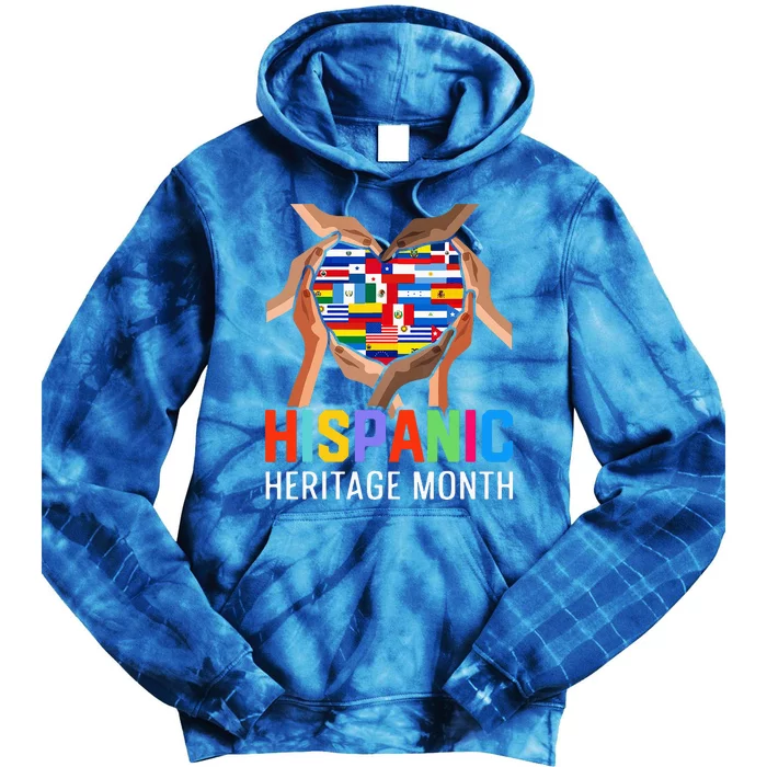 Hispanic Heritage Month All Countries Heart Hands Tie Dye Hoodie