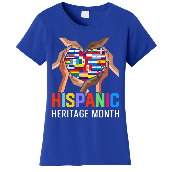 Hispanic Heritage Month All Countries Heart Hands Women's T-Shirt