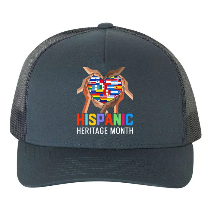 Hispanic Heritage Month All Countries Heart Hands Yupoong Adult 5-Panel Trucker Hat