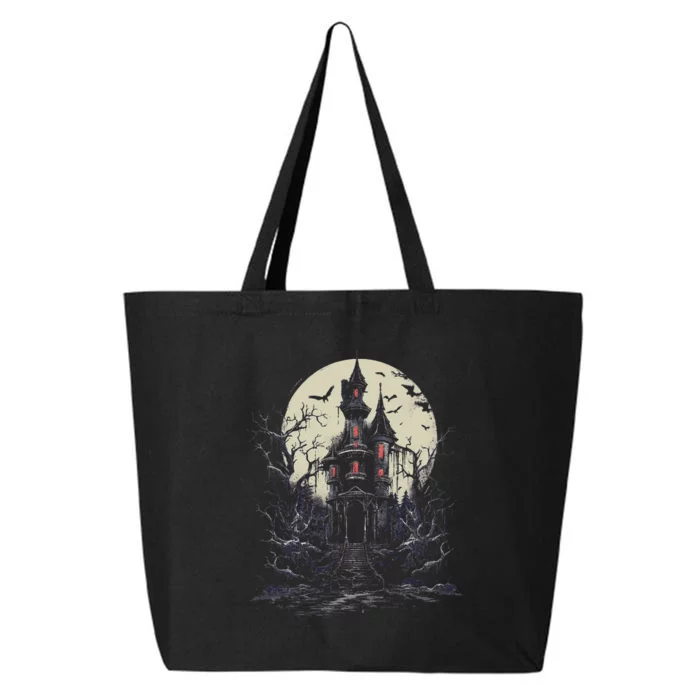 Haunted House Mansion Moon Halloween Decor 25L Jumbo Tote