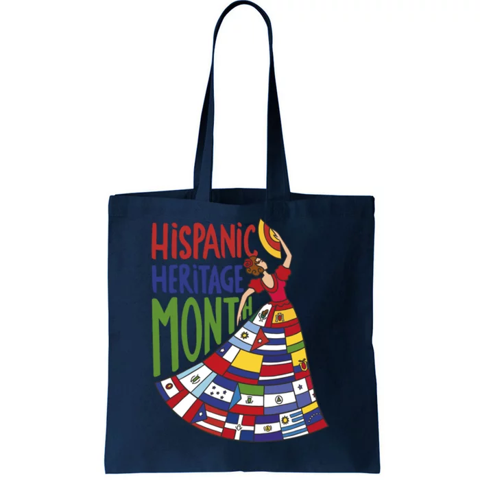 Hispanic Heritage Month Lady Flag Tote Bag