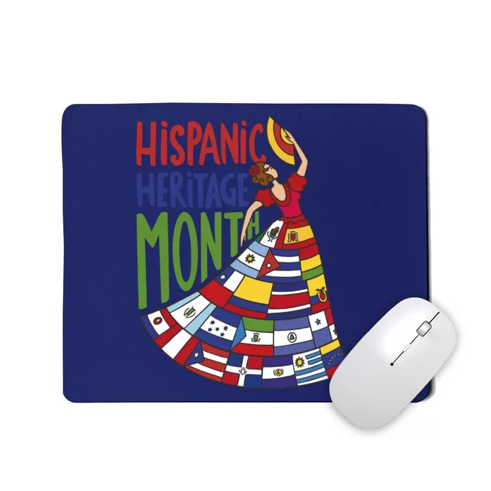 Hispanic Heritage Month Lady Flag Mousepad