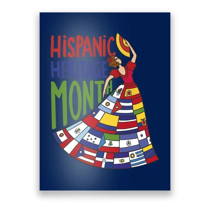 Hispanic Heritage Month Lady Flag Poster