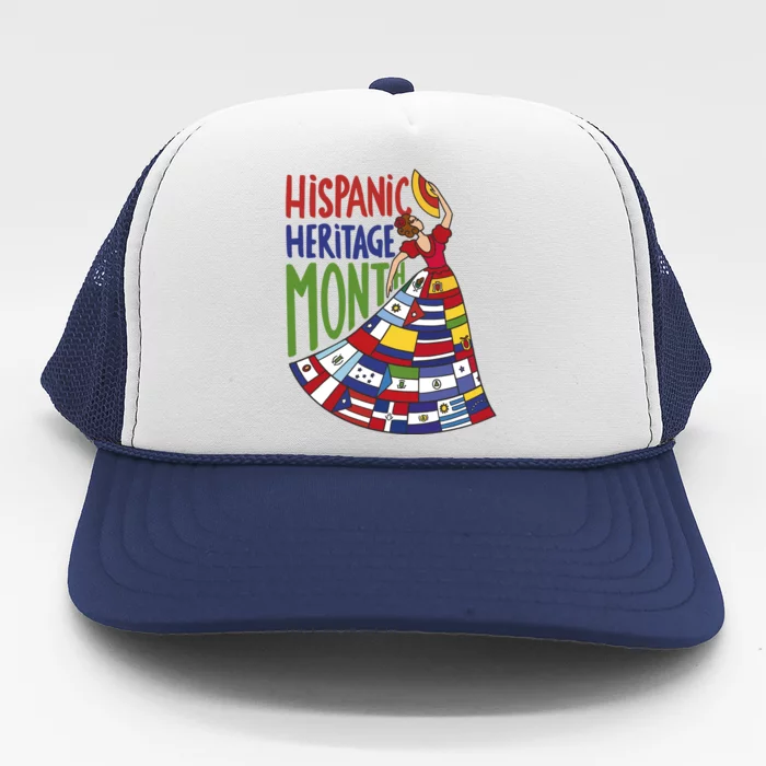 Hispanic Heritage Month Lady Flag Trucker Hat