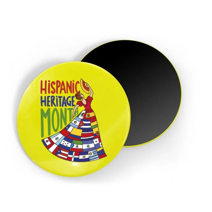 Hispanic Heritage Month Lady Flag Magnet