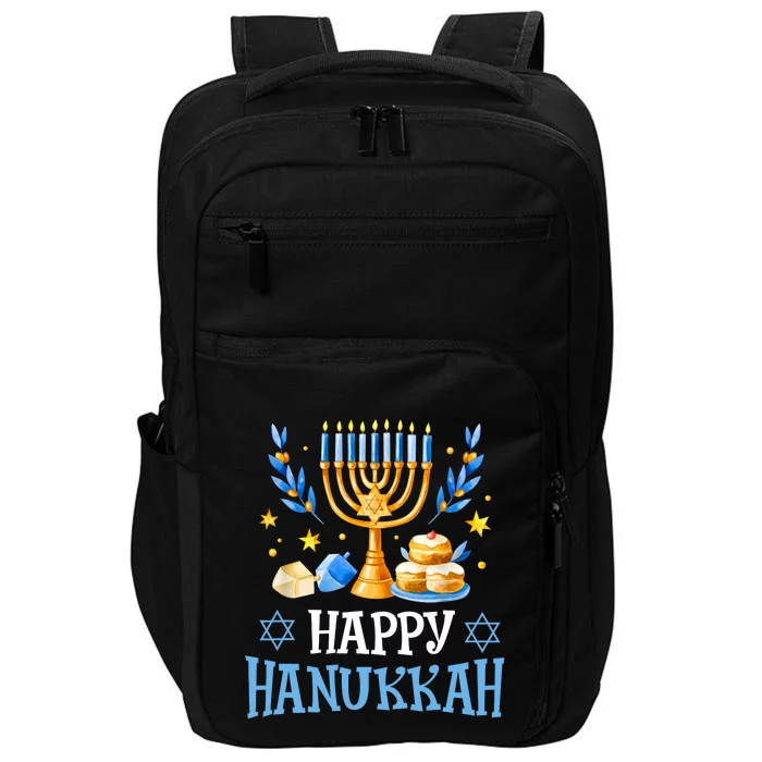 Happy Hanukkah Menorah Chanukah Jewish Impact Tech Backpack