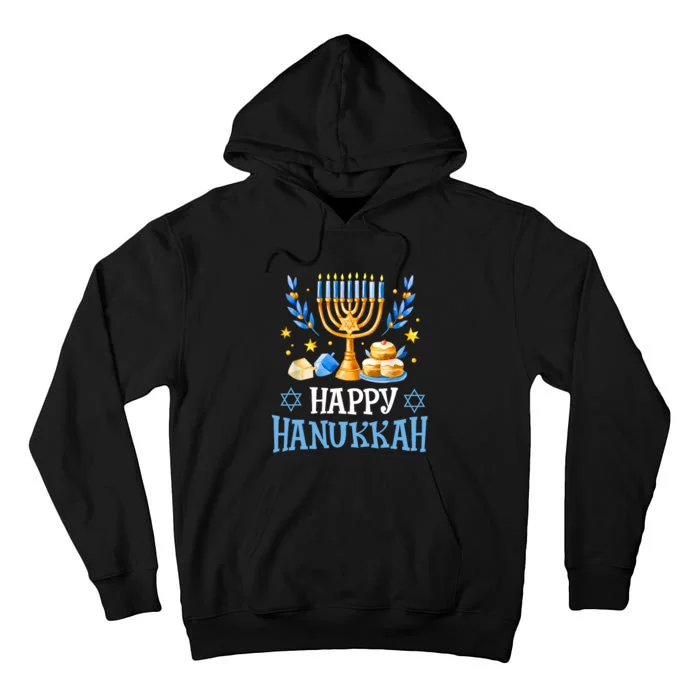 Happy Hanukkah Menorah Chanukah Jewish Tall Hoodie