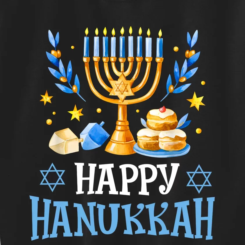 Happy Hanukkah Menorah Chanukah Jewish Kids Sweatshirt