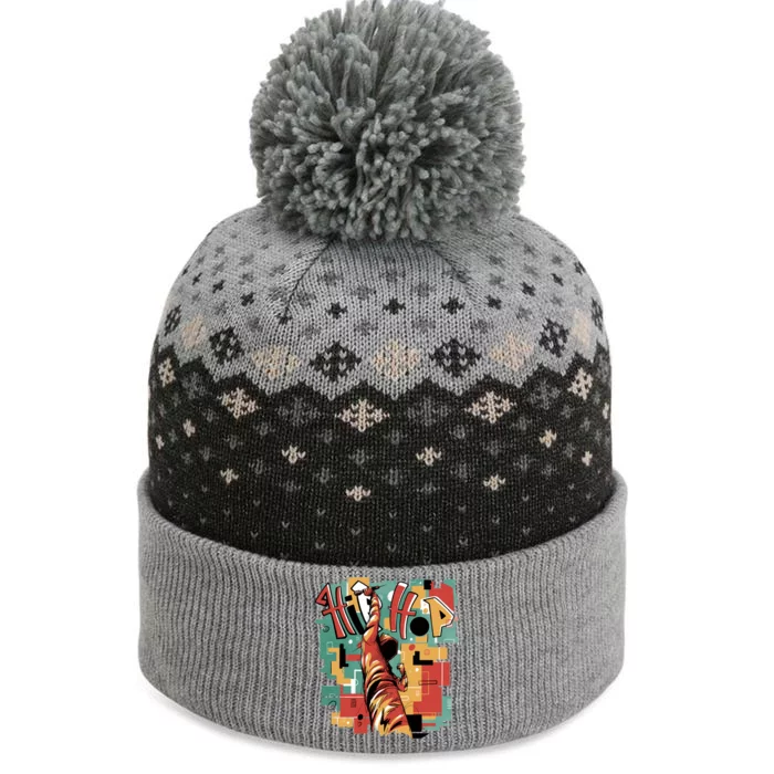 Hip Hop Music Retro Logo The Baniff Cuffed Pom Beanie