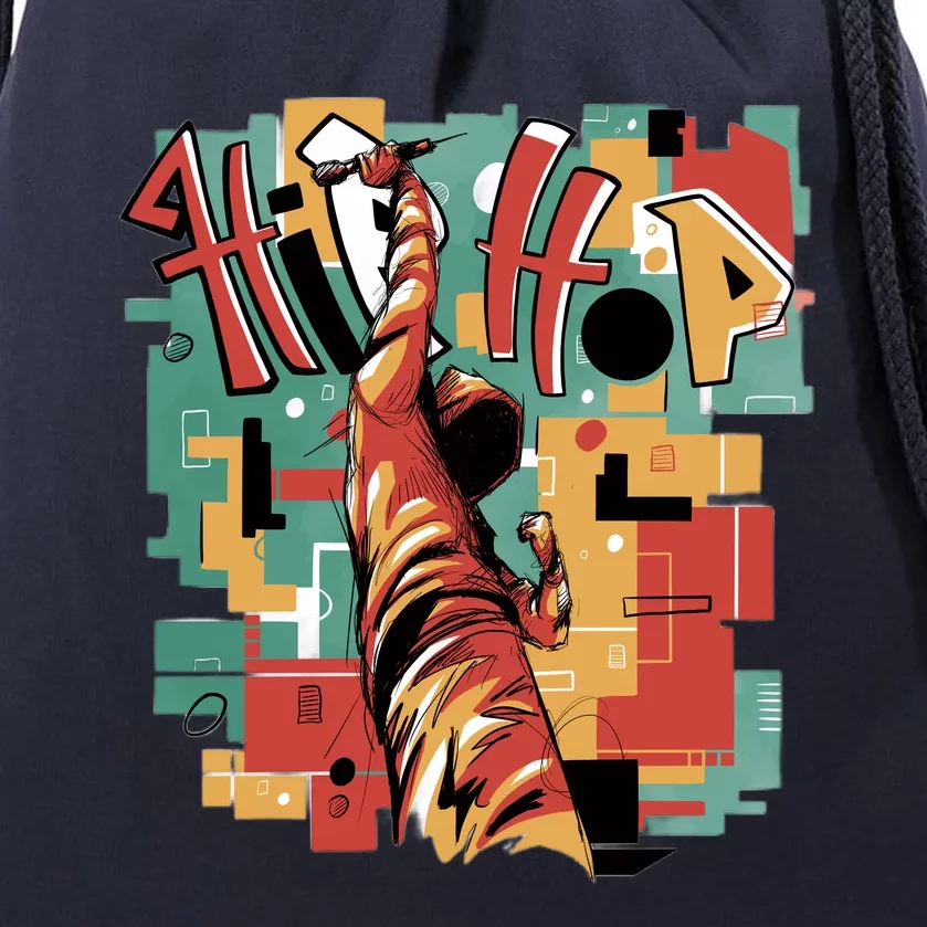 Hip Hop Music Retro Logo Drawstring Bag