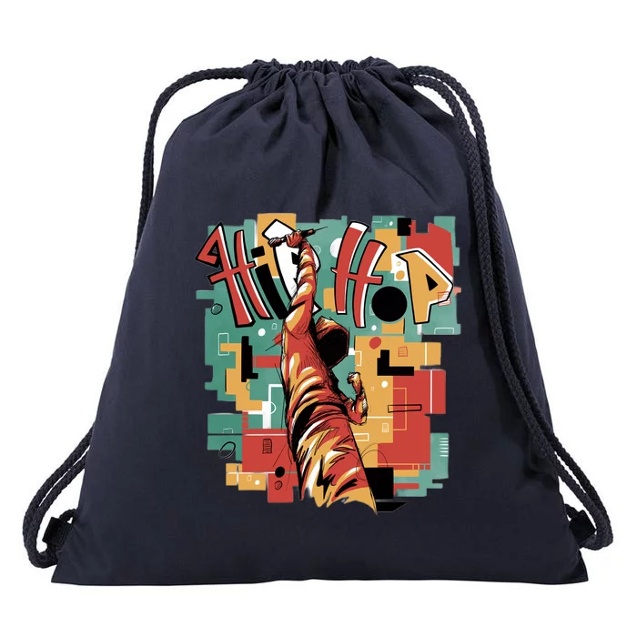 Hip Hop Music Retro Logo Drawstring Bag