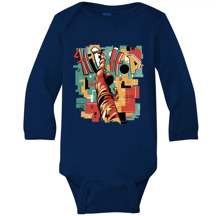 Hip Hop Music Retro Logo Baby Long Sleeve Bodysuit