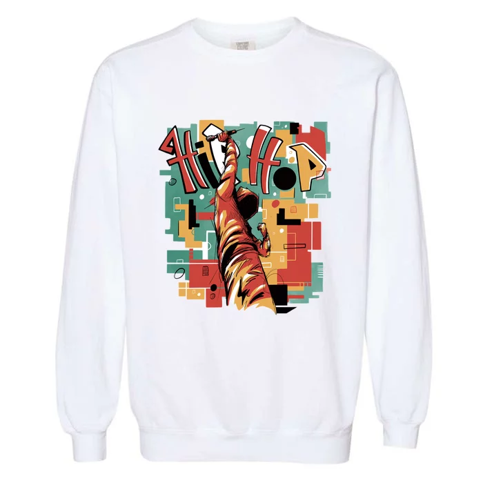 Hip Hop Music Retro Logo Garment-Dyed Sweatshirt