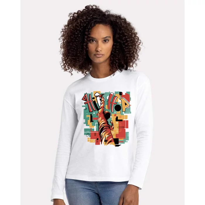 Hip Hop Music Retro Logo Womens Cotton Relaxed Long Sleeve T-Shirt