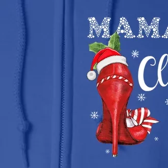 High Heel Mamaw Santa Claus Christmas Pajama Xmas Funny Gift Full Zip Hoodie