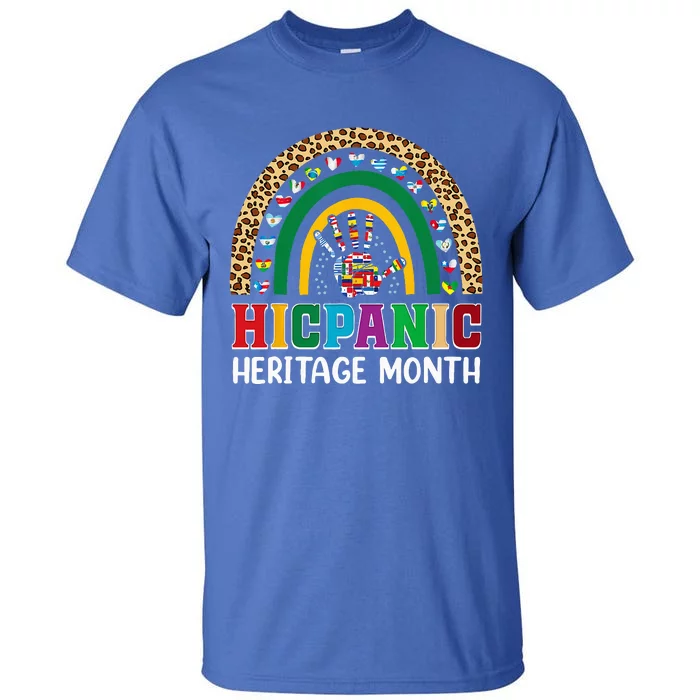 Hispanic Heritage Month Latino Countries Flags Rainbow Tall T-Shirt