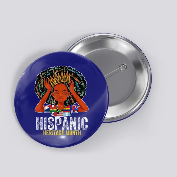 Hispanic Heritage Month Latina Girls Latino Countries Flags Button