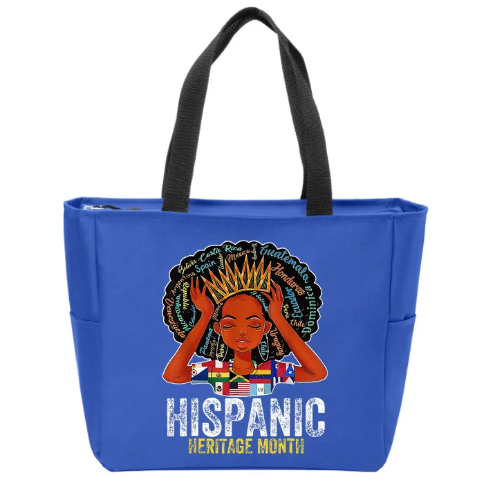 Hispanic Heritage Month Latina Girls Latino Countries Flags Zip Tote Bag