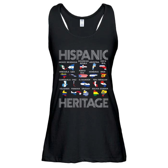 Hispanic Heritage Month Latino Countries Names Maps Ladies Essential Flowy Tank